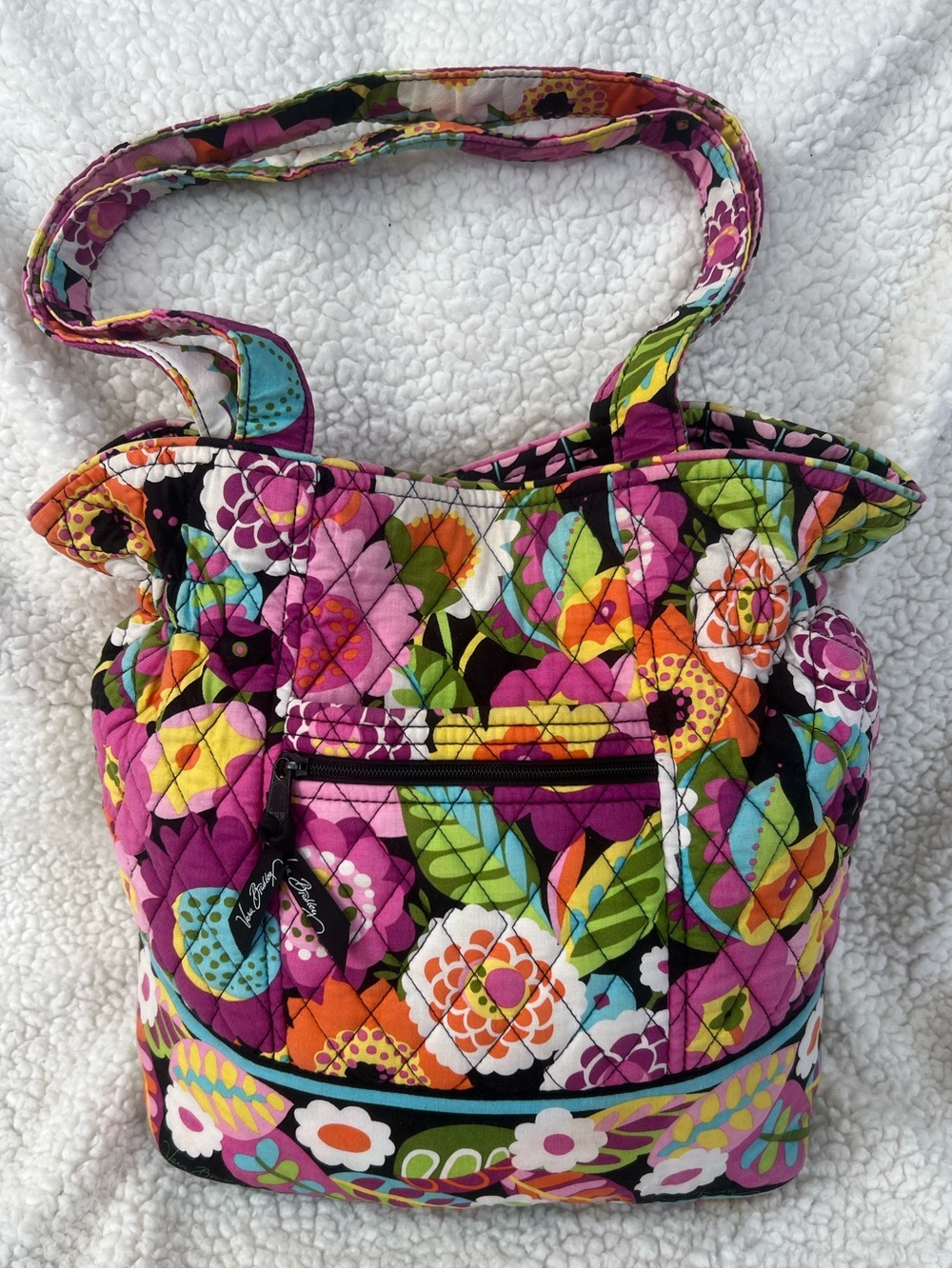 Vera Bradley Cinch Tote shoulder bag Floral “VaVa Bloom” Multicolor Print Purse